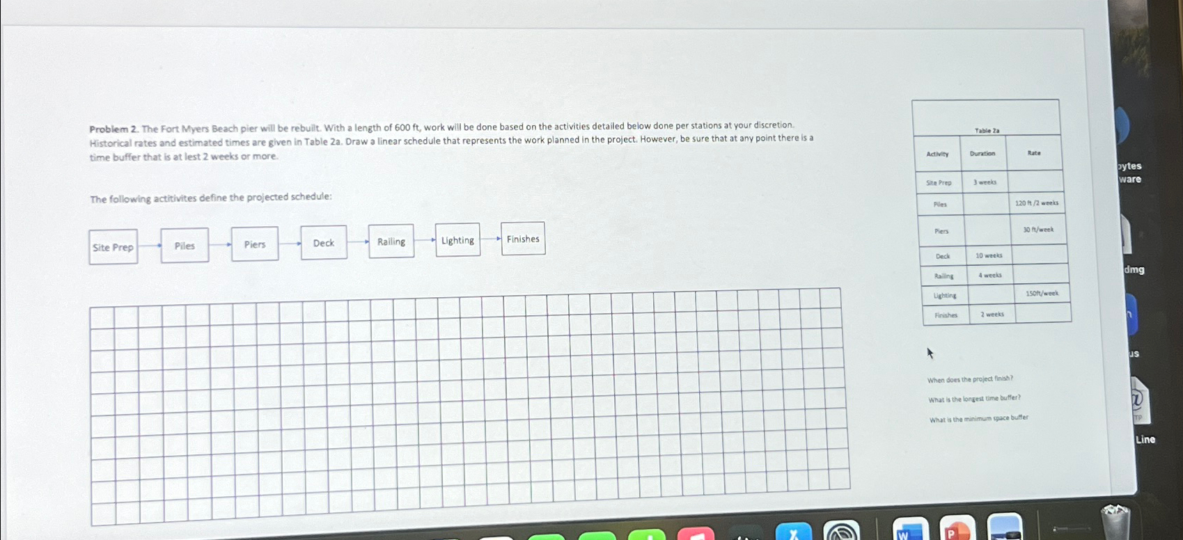  Problem 2. The Fort Myers Beach pier will be rebuilit. With