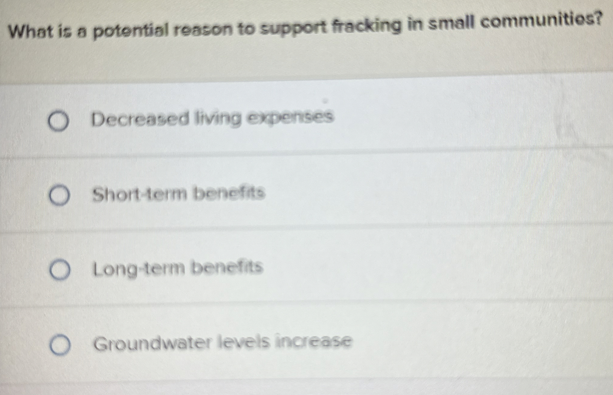  What is a potential reason to support fracking in small communitios?
