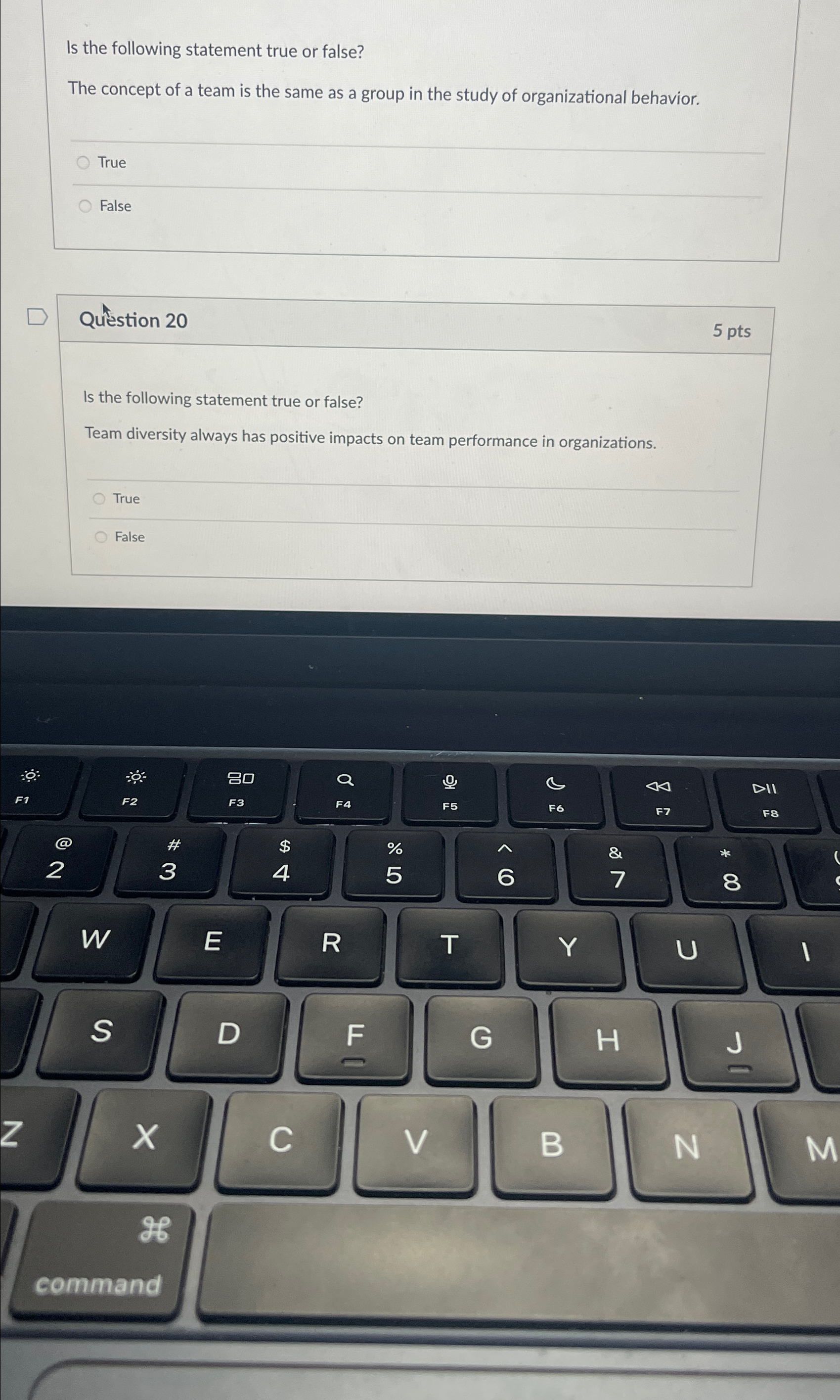  Is the following statement true or false? The concept of a