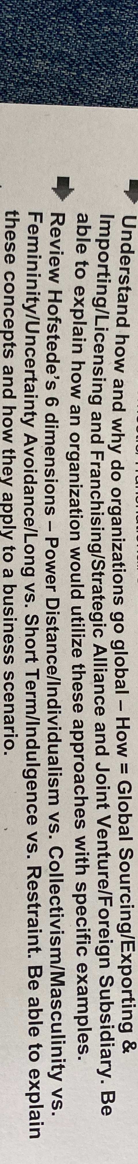  F Understand how and why do organizations go global - How
