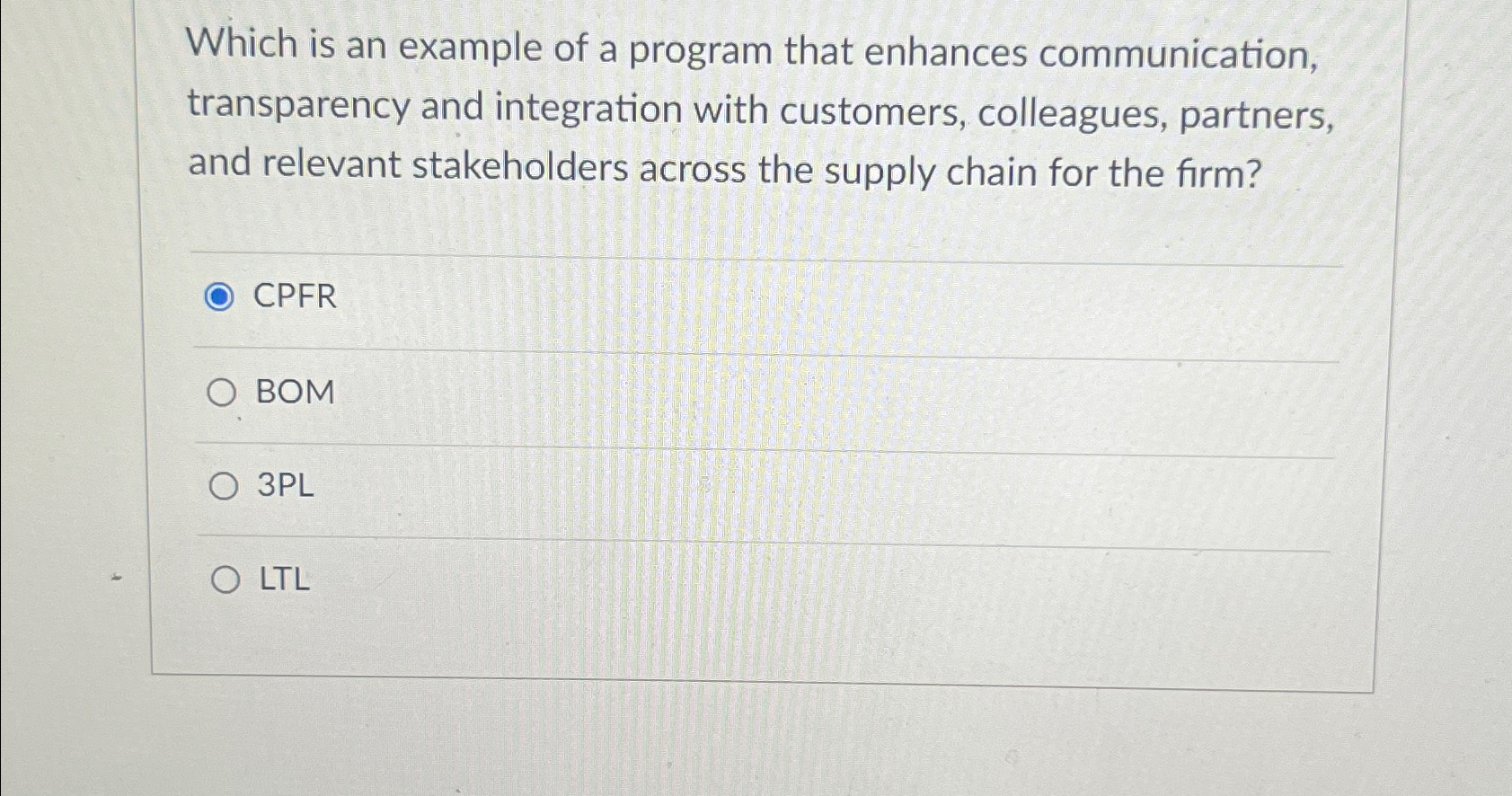  Which is an example of a program that enhances communication, transparency