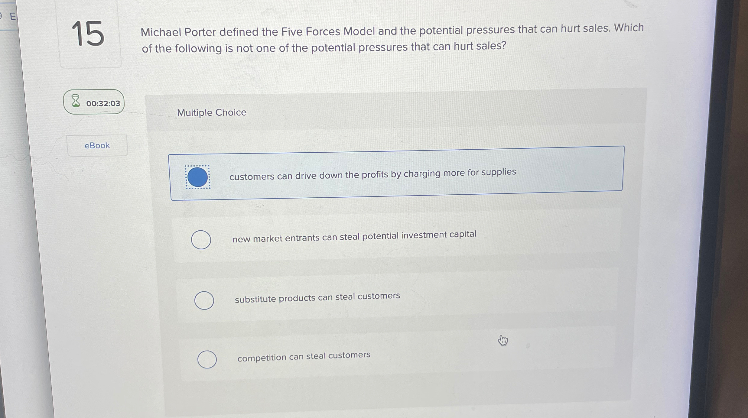  15 Michael Porter defined the Five Forces Model and the potential