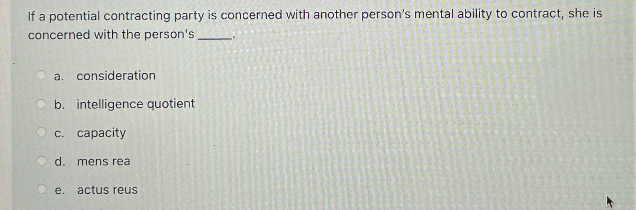  If a potential contracting party is concerned with another person's mental