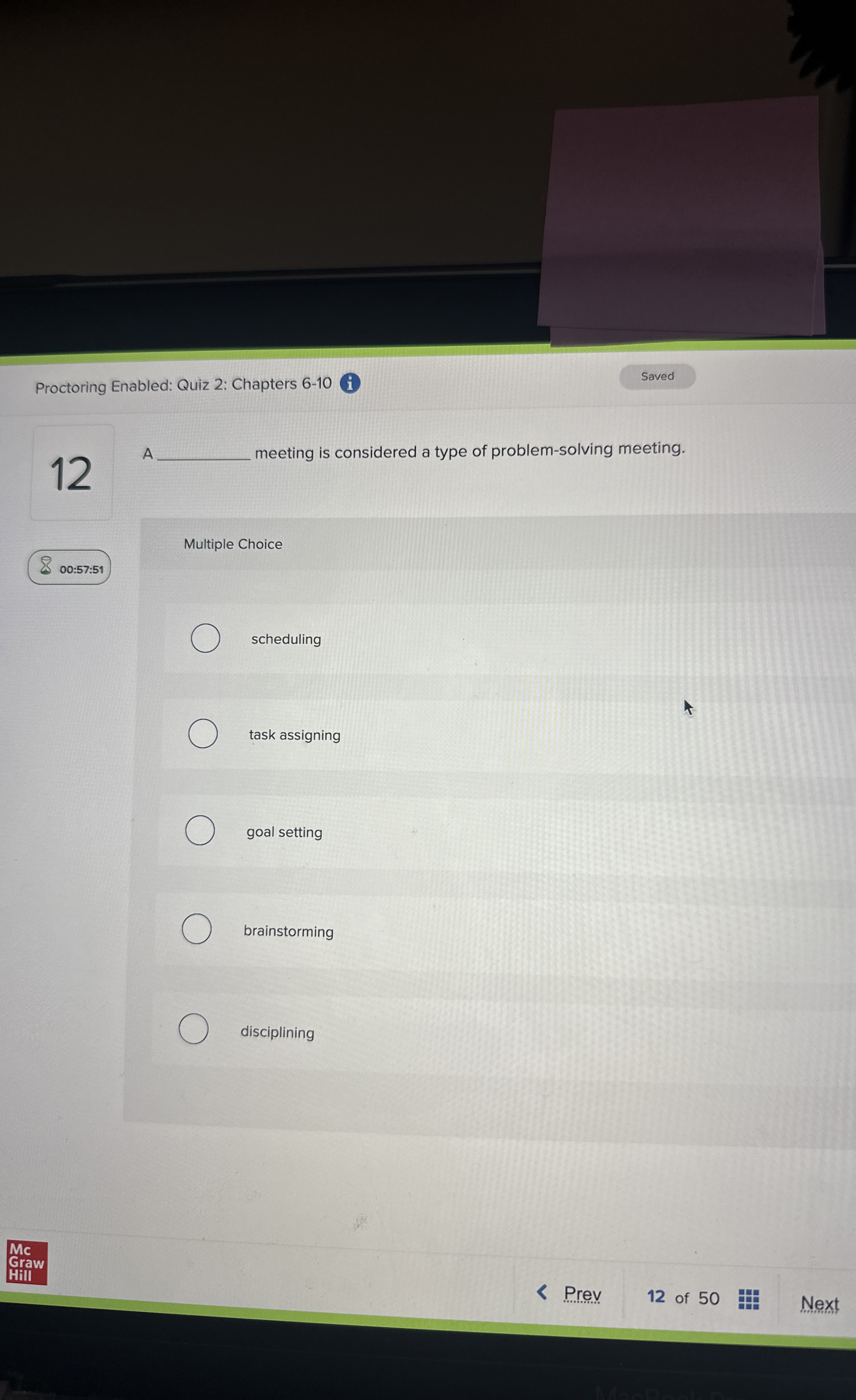  A meeting is considered a type of problem-solving meeting. Multiple Choice