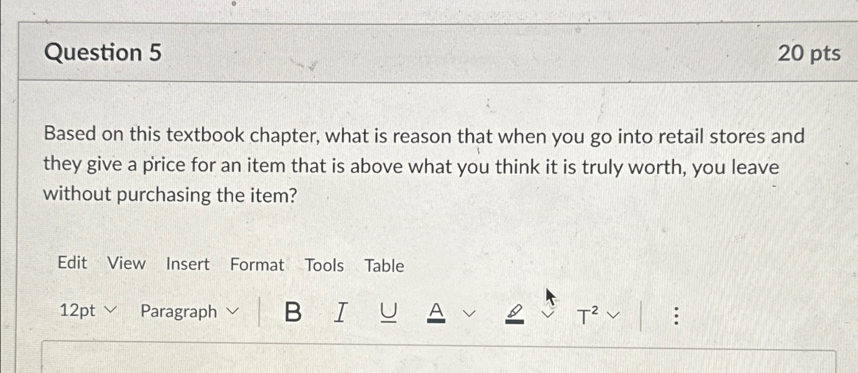  Question 5 20pts Based on this textbook chapter, what is reason
