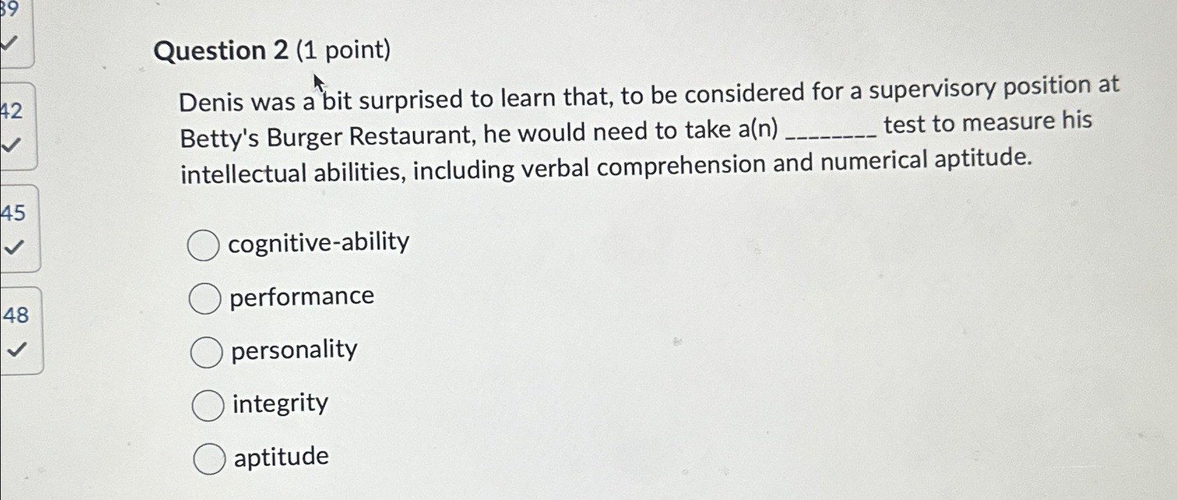  Question 2(1 point) Denis was a bit surprised to learn that,