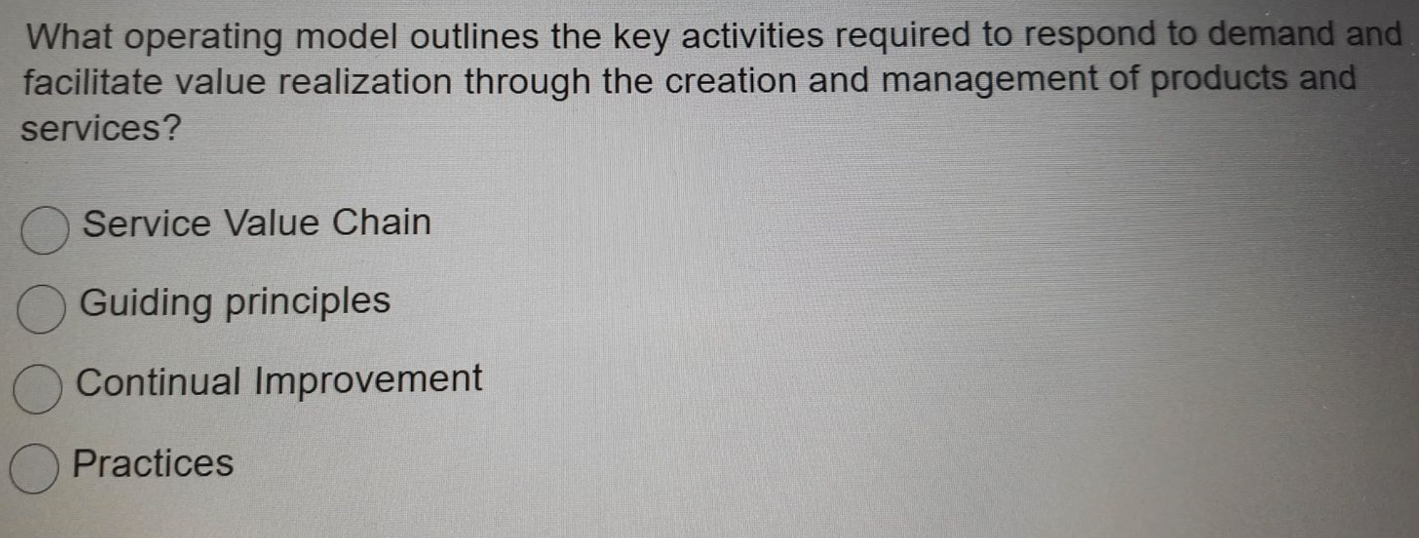  What operating model outlines the key activities required to respond to