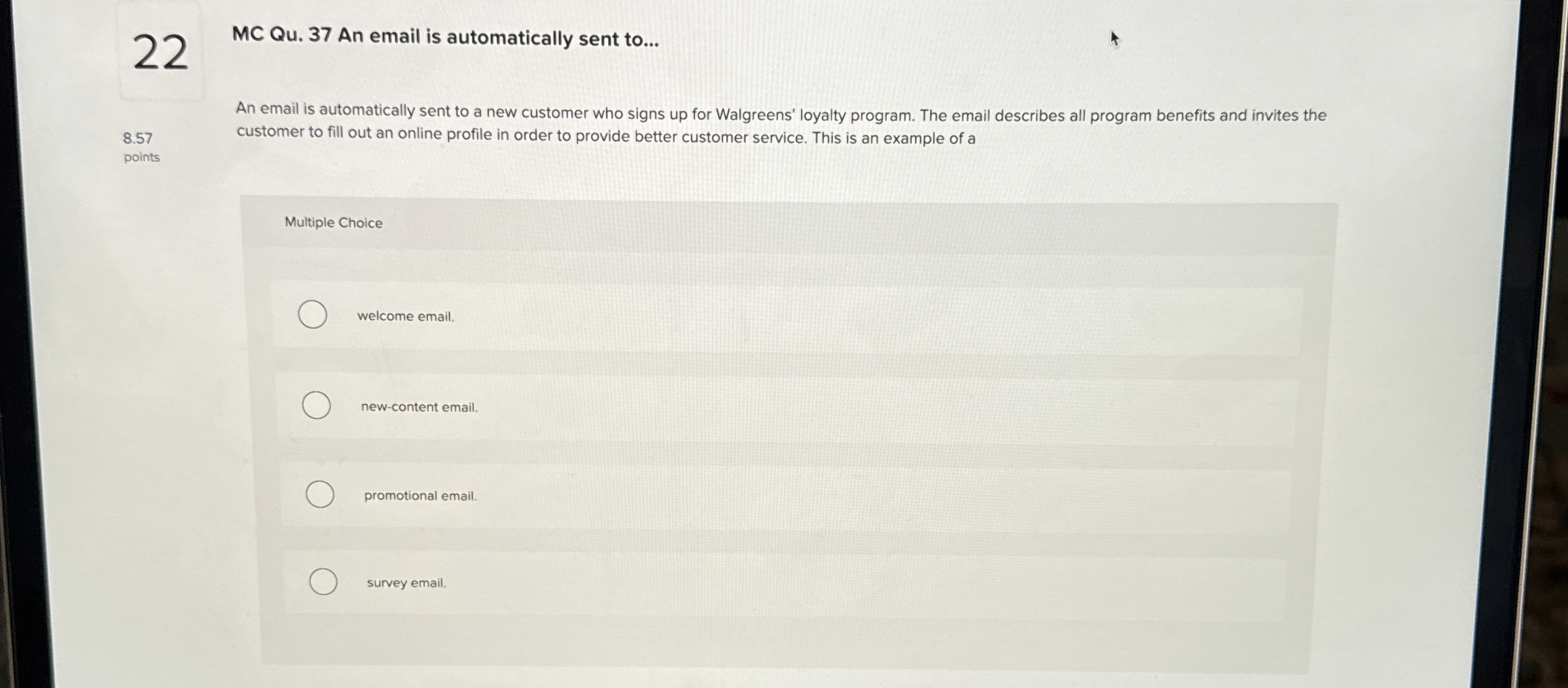  MC Qu.37 An email is automatically sent to... An email is