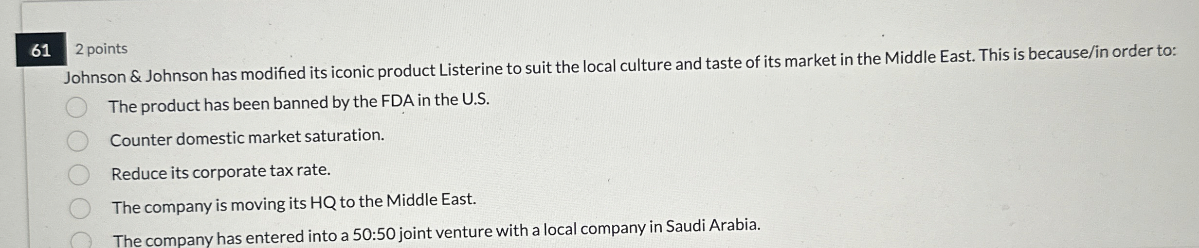  61 2 points Johnson & Johnson has modified its iconic product