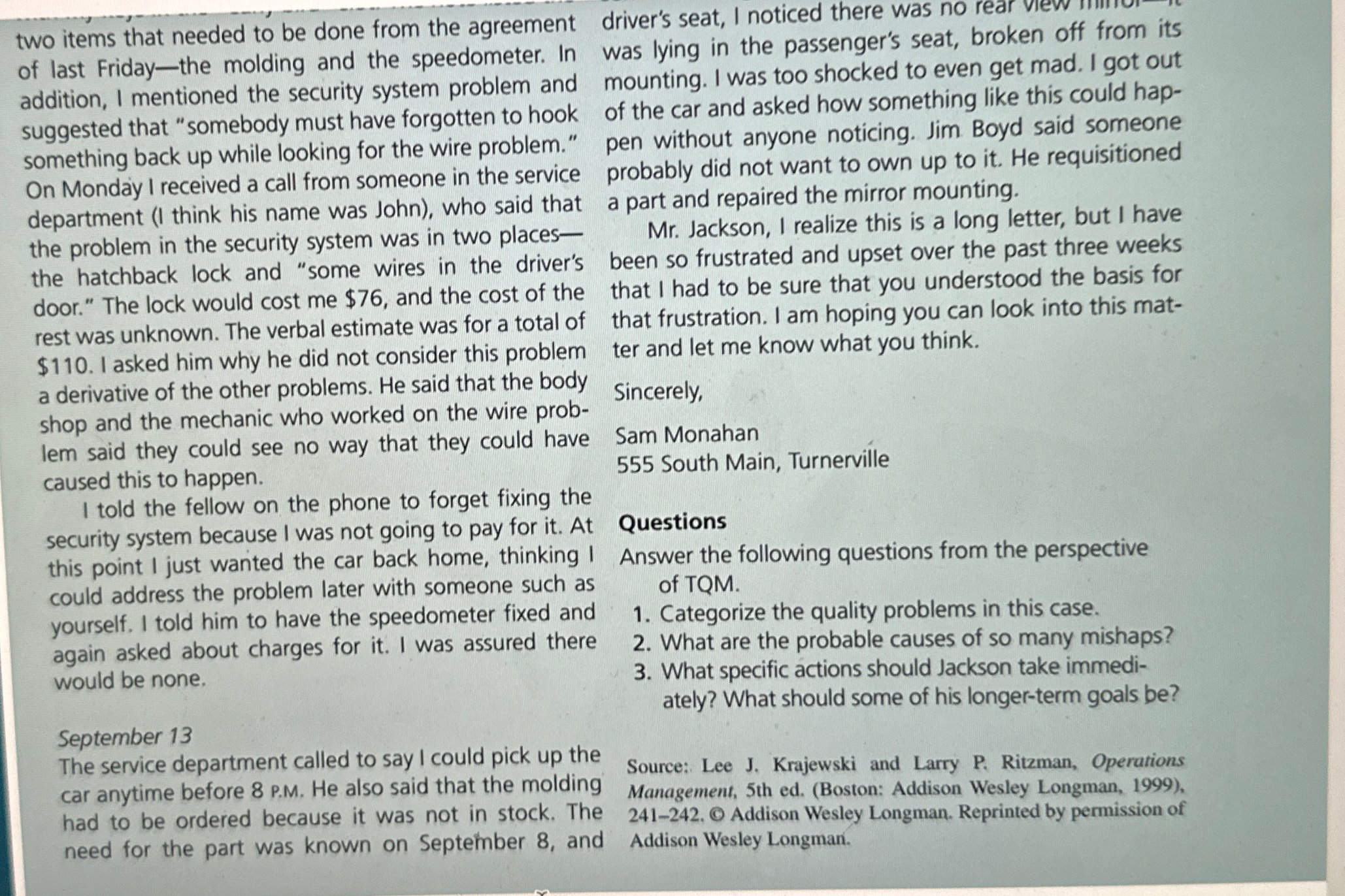  two items that needed to be done from the agreement of