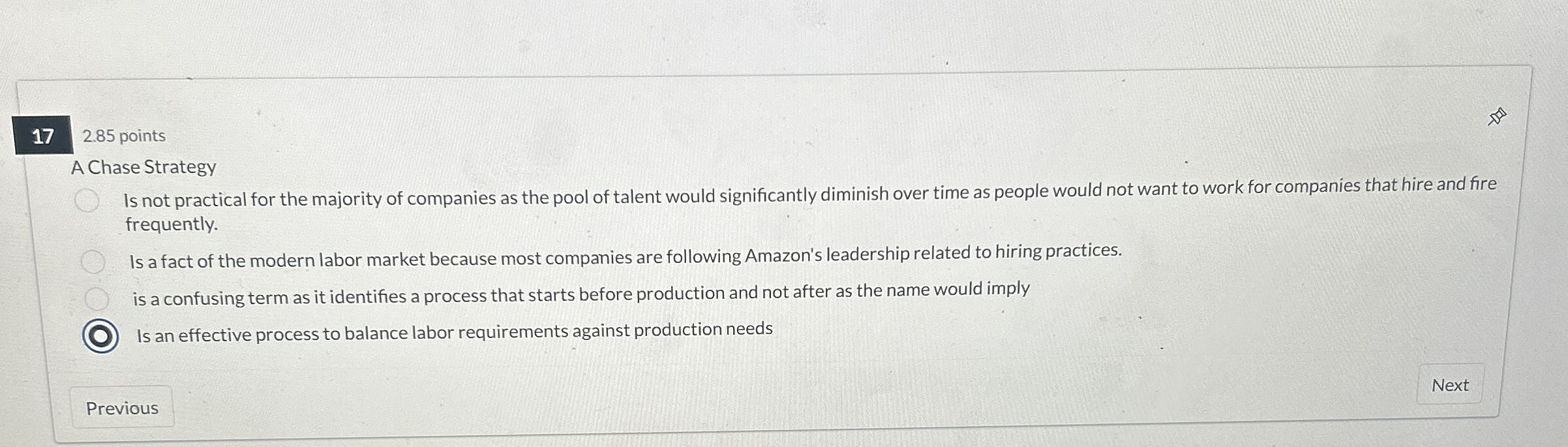  172.85 points A Chase Strategy Is not practical for the majority