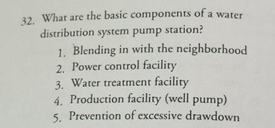  What are the basic components of a water distribution system pump