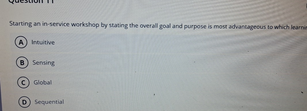  Starting an in-service workshop by stating the overall goal and purpose