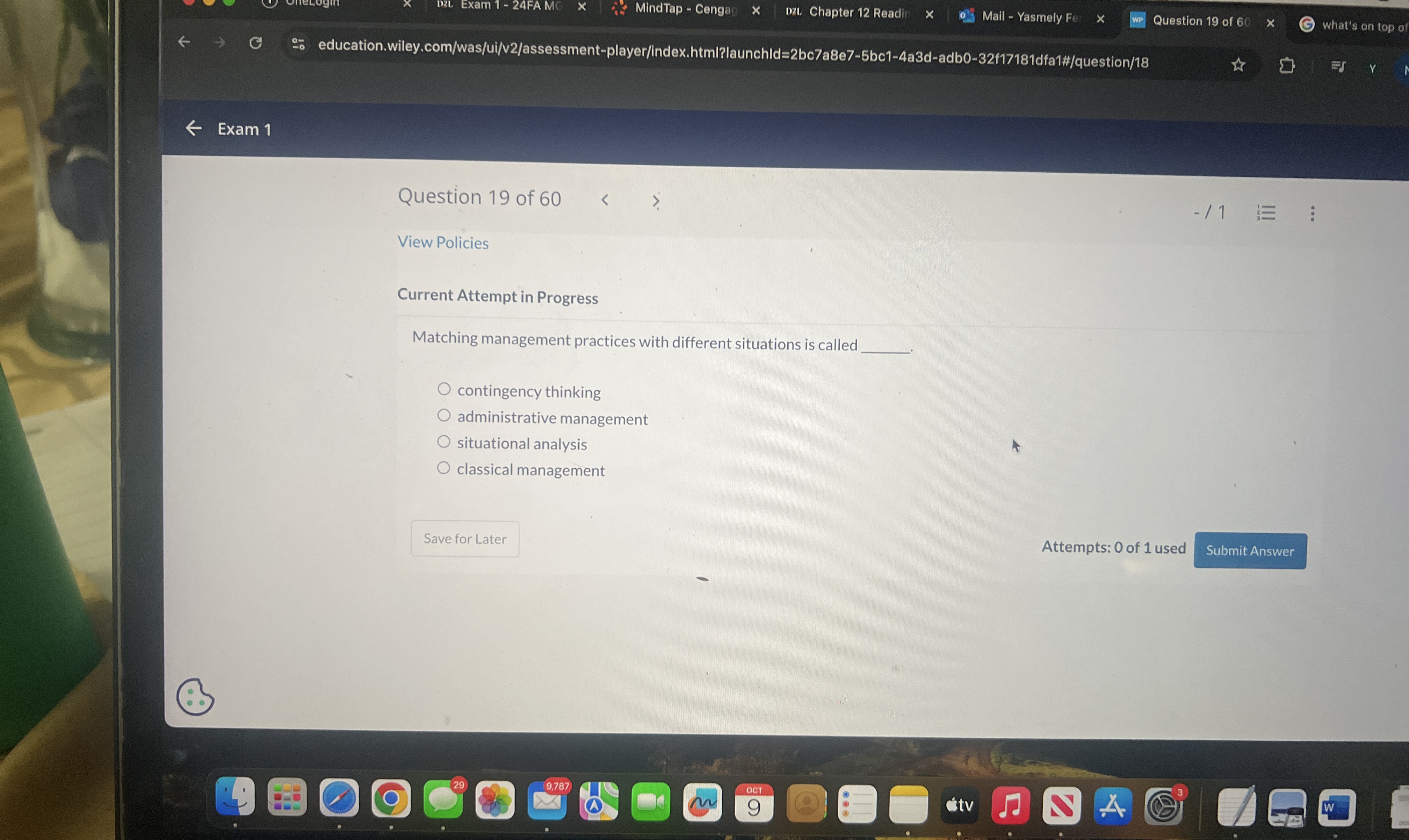  Current Attempt in Progress Matching management practices with different situations is