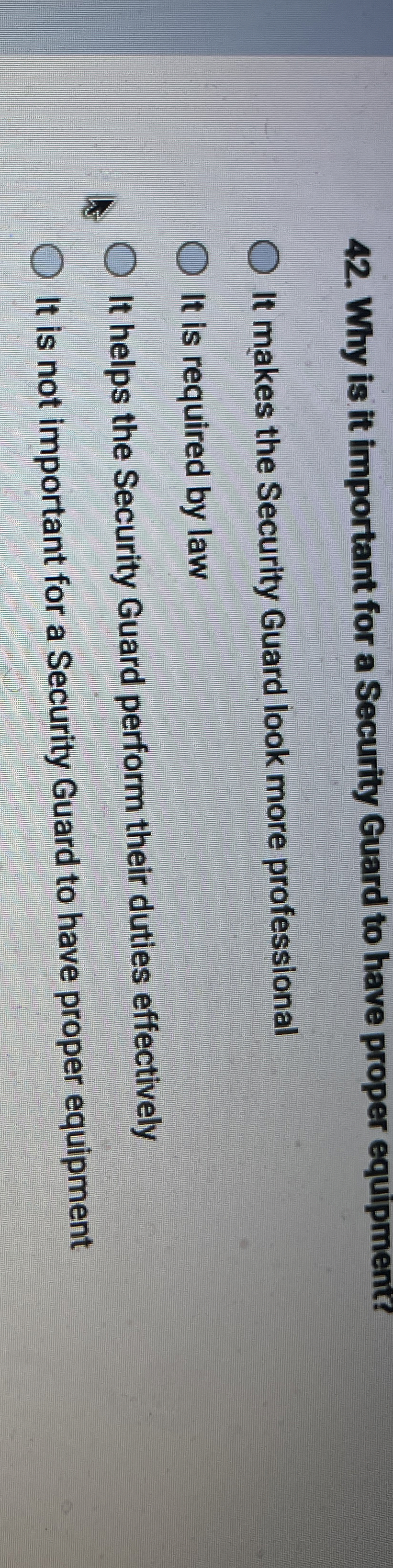  Why is it important for a Security Guard to have proper