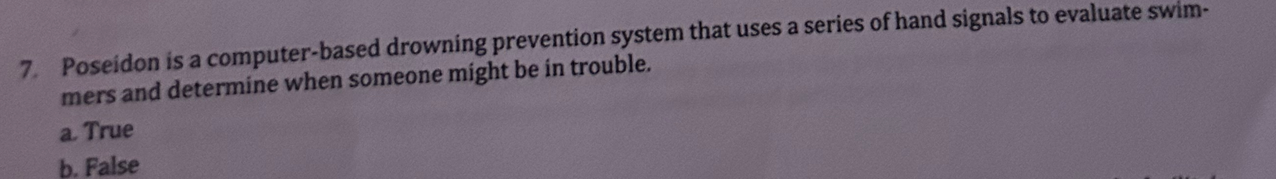  Poseidon is a computer-based drowning prevention system that uses a series