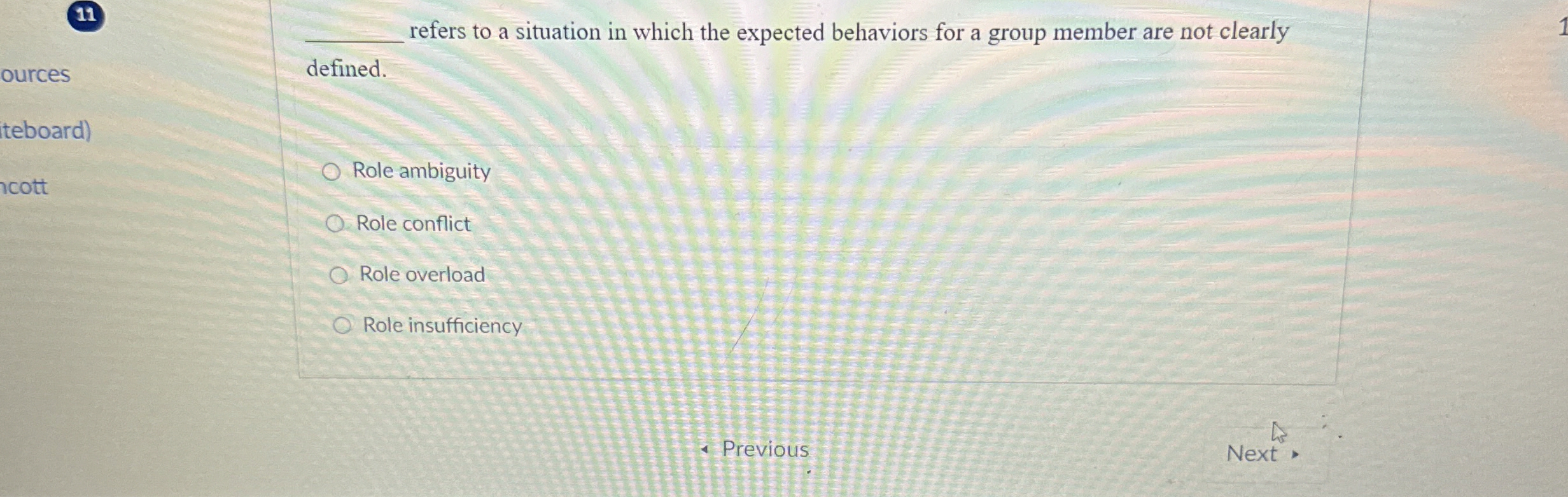  defined. refers to a situation in which the expected behaviors for