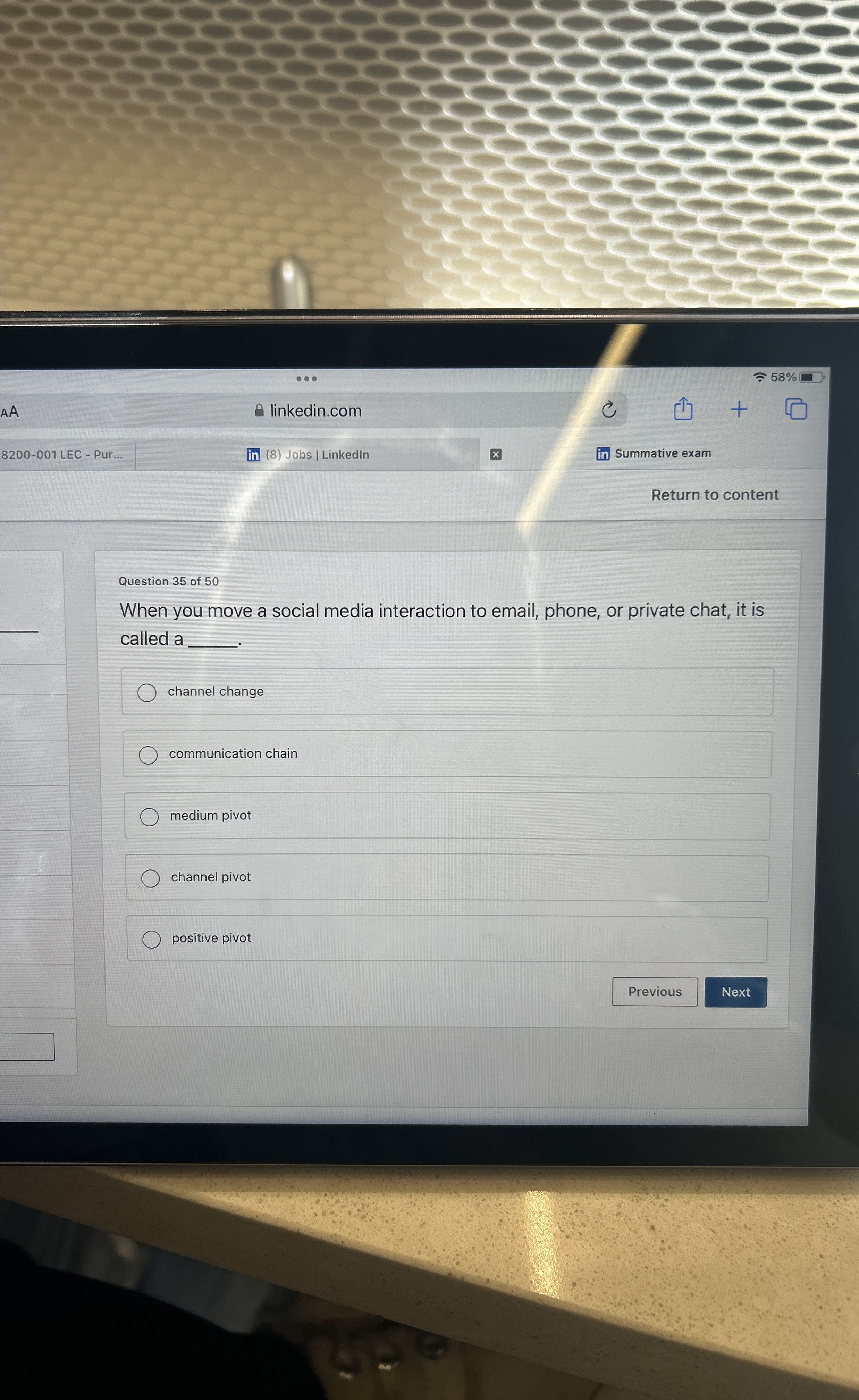  8200-001 LEC - Pur... linkedin.com (8) Jobs | LinkedIn Summative exam