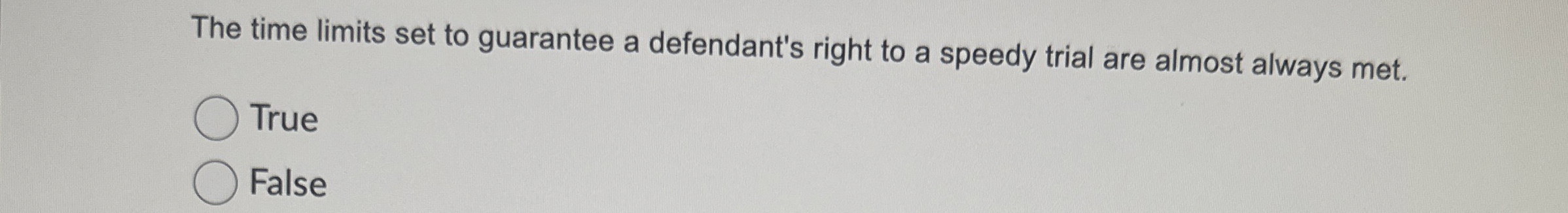  The time limits set to guarantee a defendant's right to a