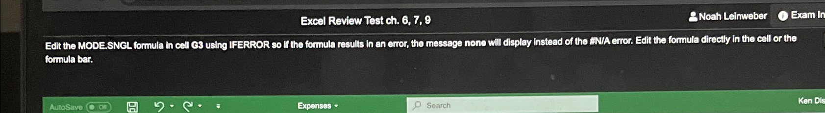  Edit the MODE.SNCL formula in cell C3 using IFERROR so if