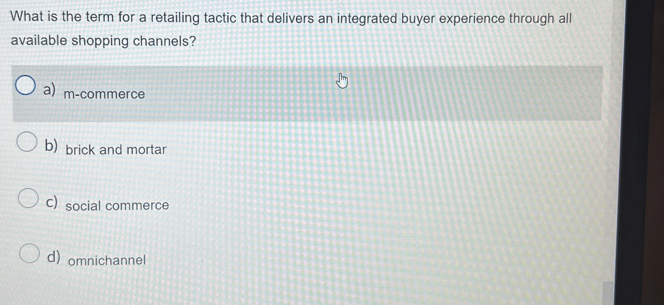  What is the term for a retailing tactic that delivers an