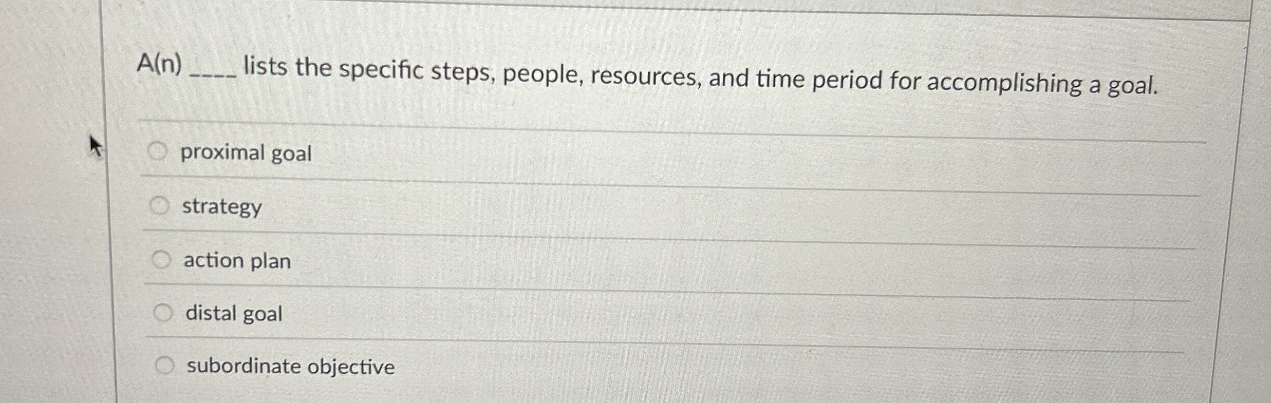  A(n) lists the specific steps, people, resources, and time period for