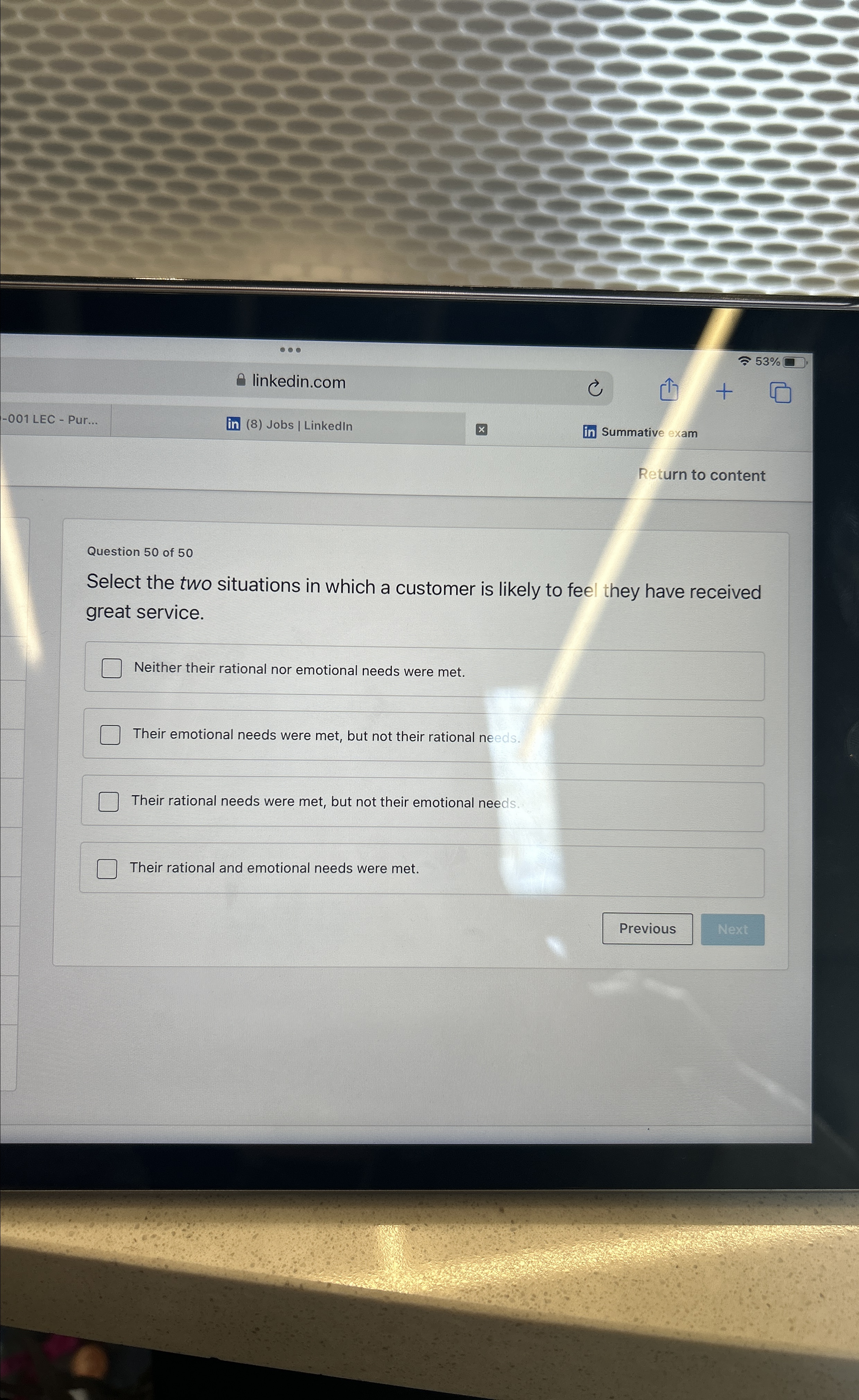  linkedin.com -001 LEC - Pur... (8) Jobs | Linkedln Summative exam