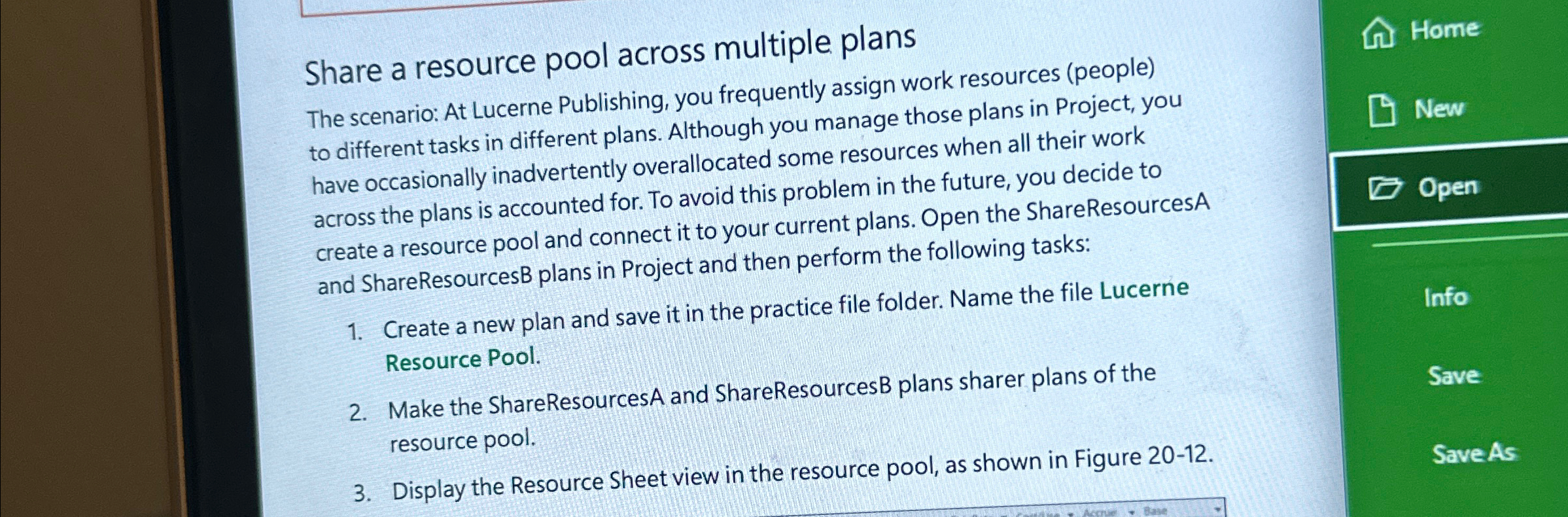  Share a resource pool across multiple plans The scenario: At Lucerne
