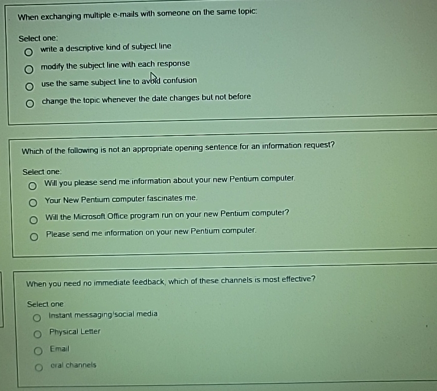  When exchanging multiple e-mails with someone on the same topic: Select