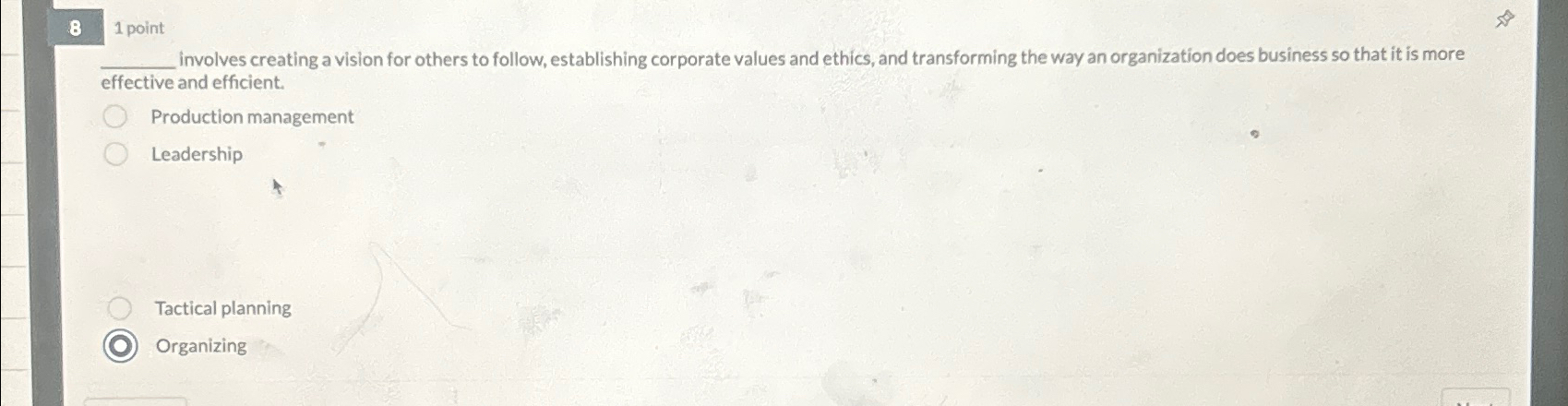  81 point involves creating a vision for others to follow, establishing