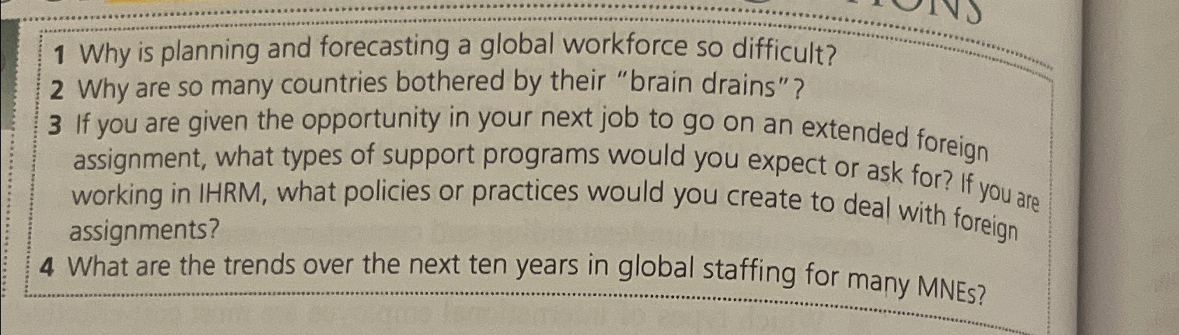  1 Why is planning and forecasting a global workforce so difficult?