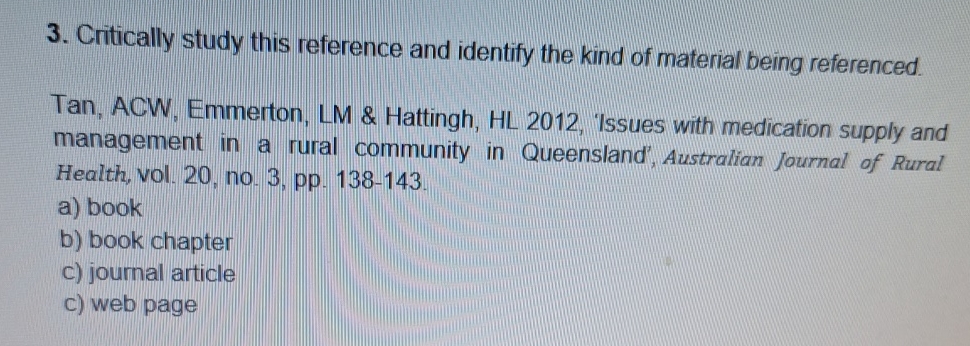  Critically study this reference and identify the kind of material being