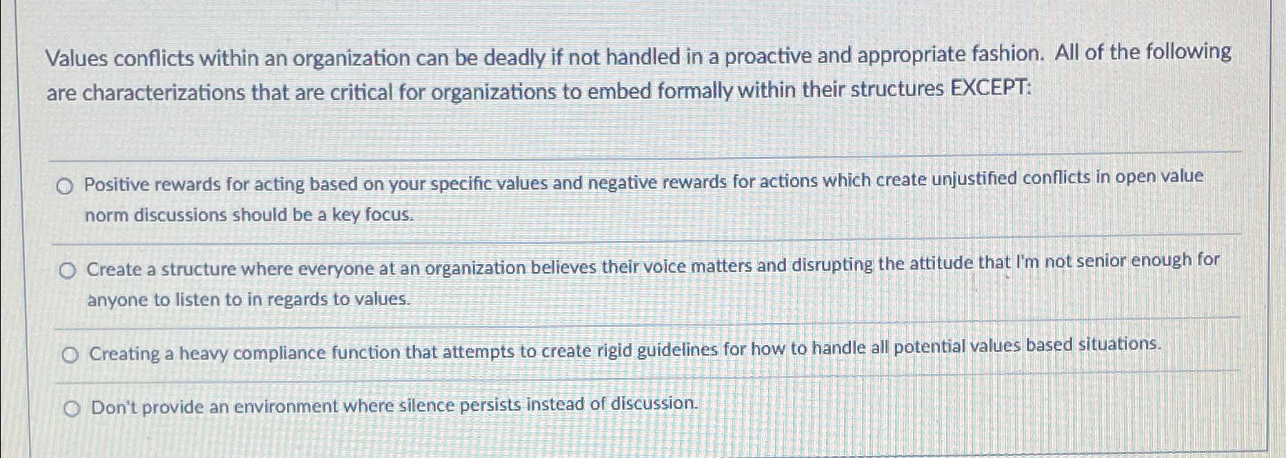  Values conflicts within an organization can be deadly if not handled