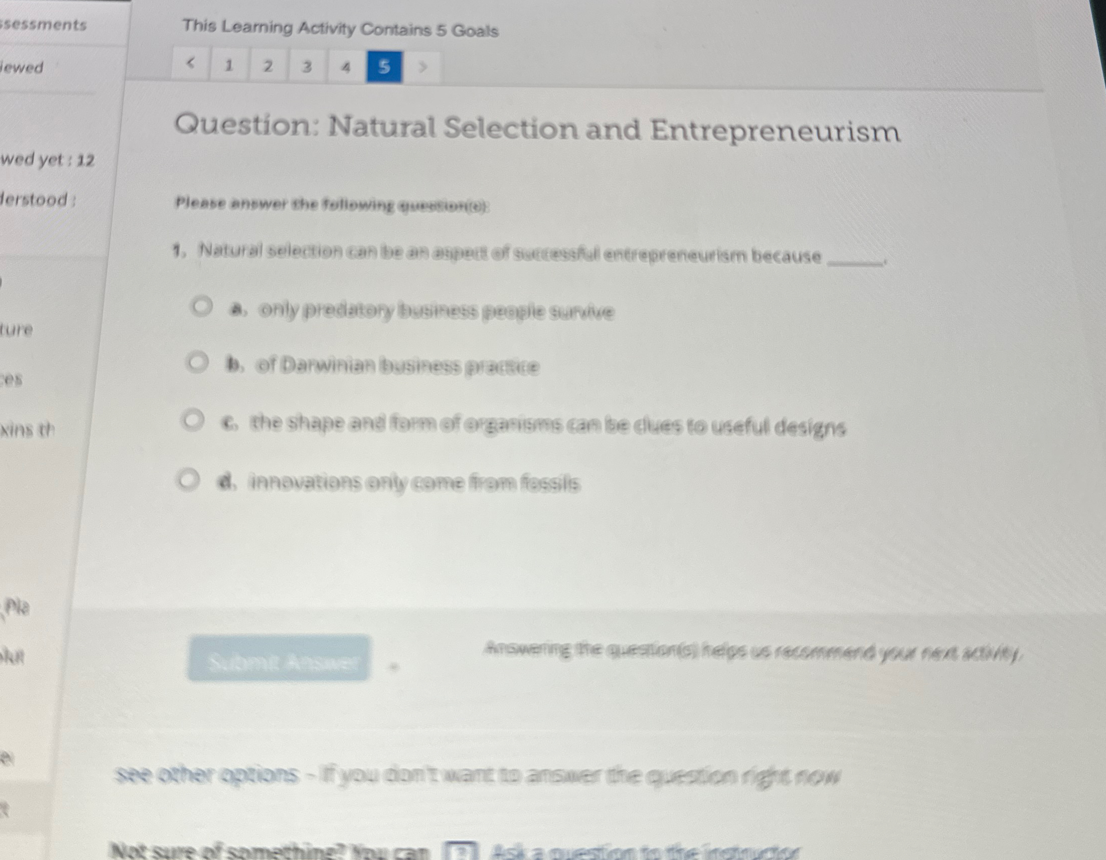  This Learning Activity Contains 5 Goals 1 2 3 4 5
