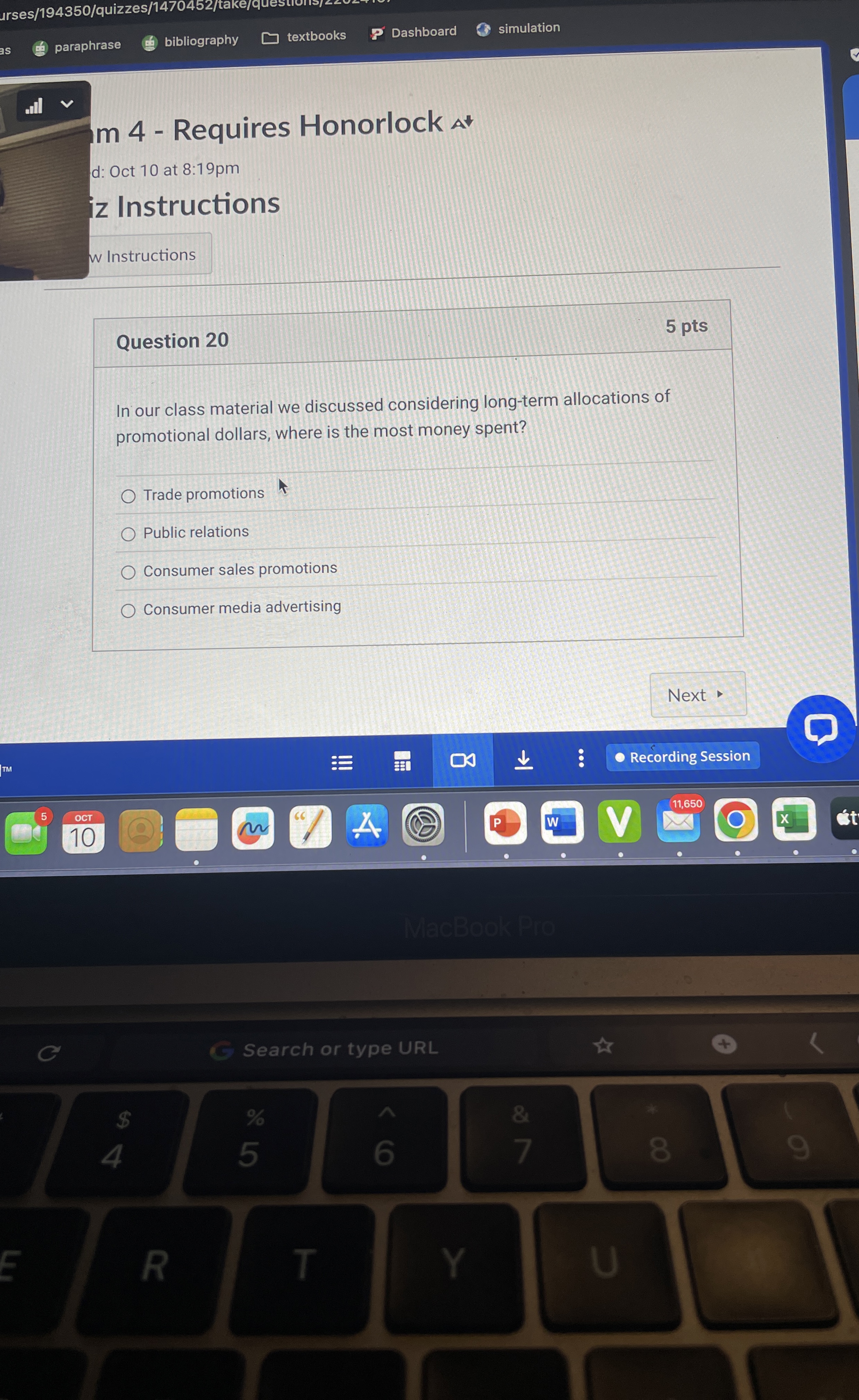  Question 20 In our class material we discussed considering long-term allocations
