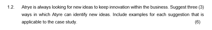  1.2. Atrye is always looking for new ideas to keep innovation