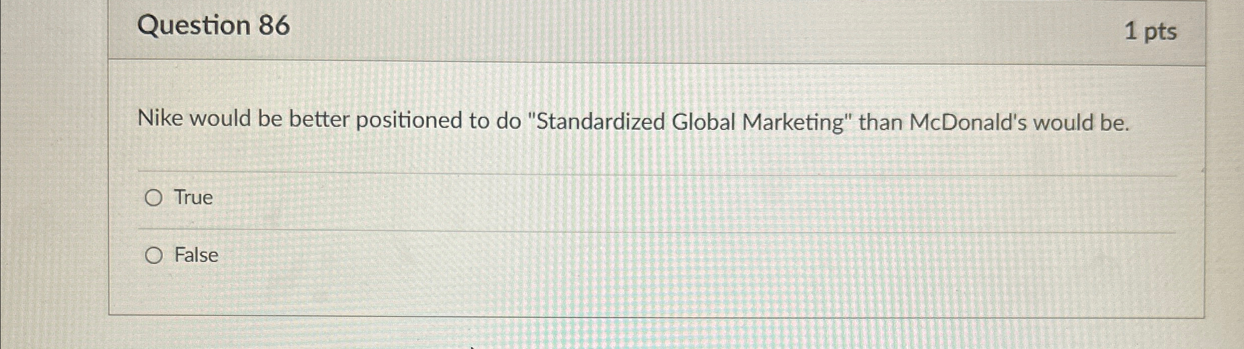  Question 86 1 pts Nike would be better positioned to do