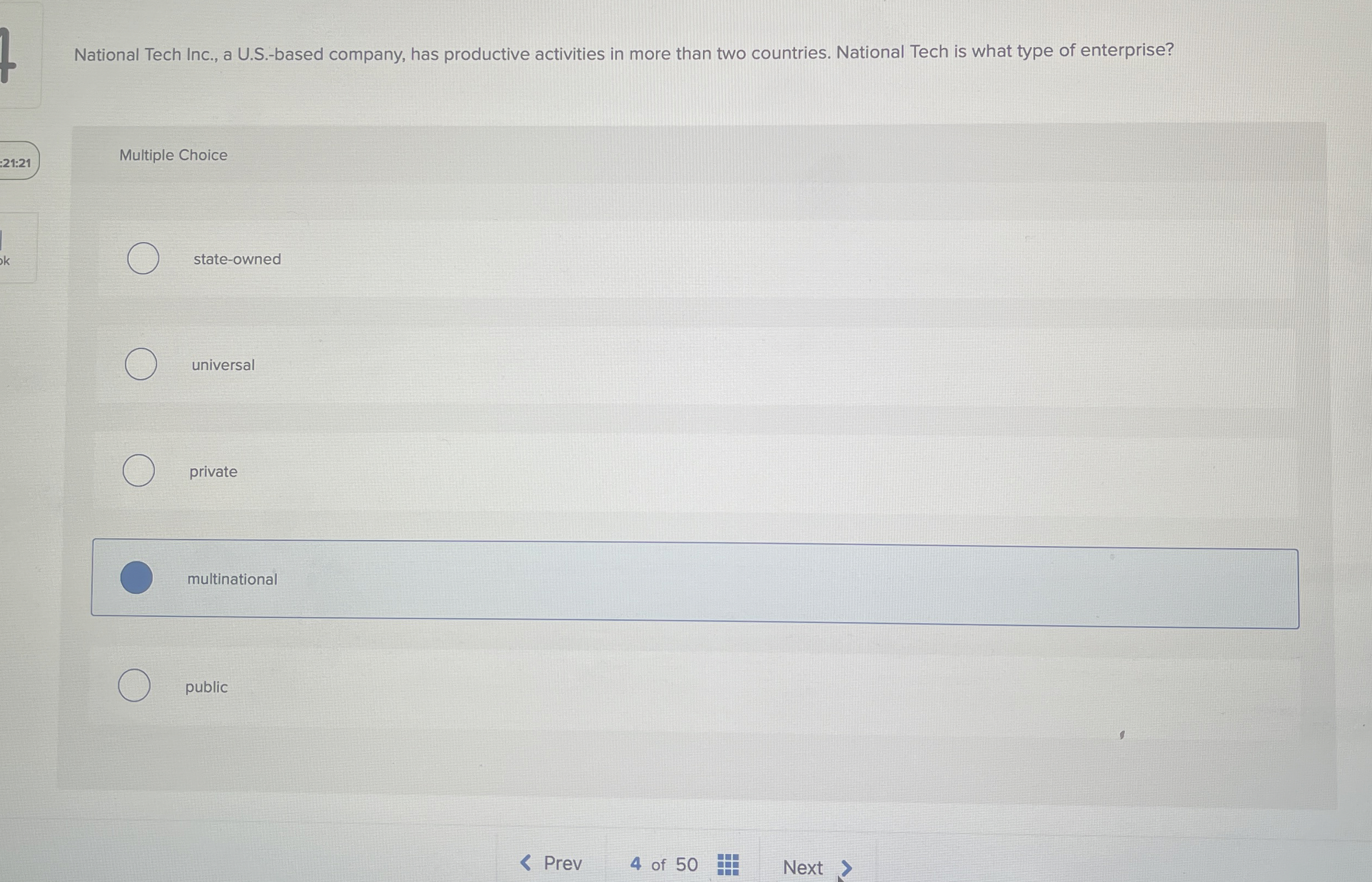  National Tech Inc., a U.S.-based company, has productive activities in more