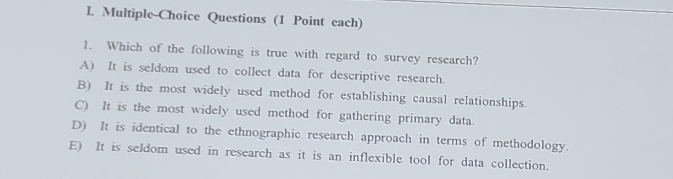  L. Multiple-Choice Questions (1 Point each) Which of the following is