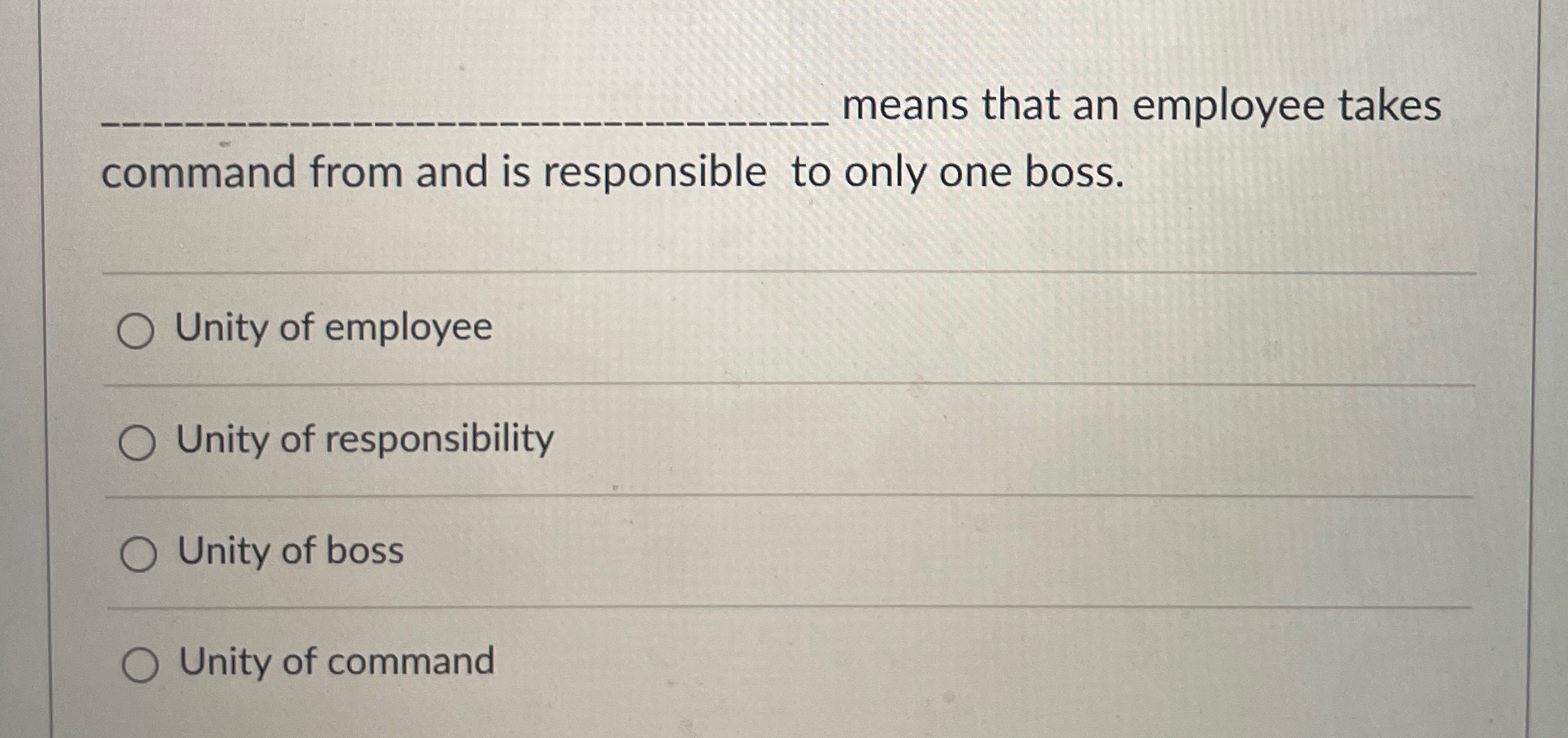  q, means that an employee takes command from and is responsible