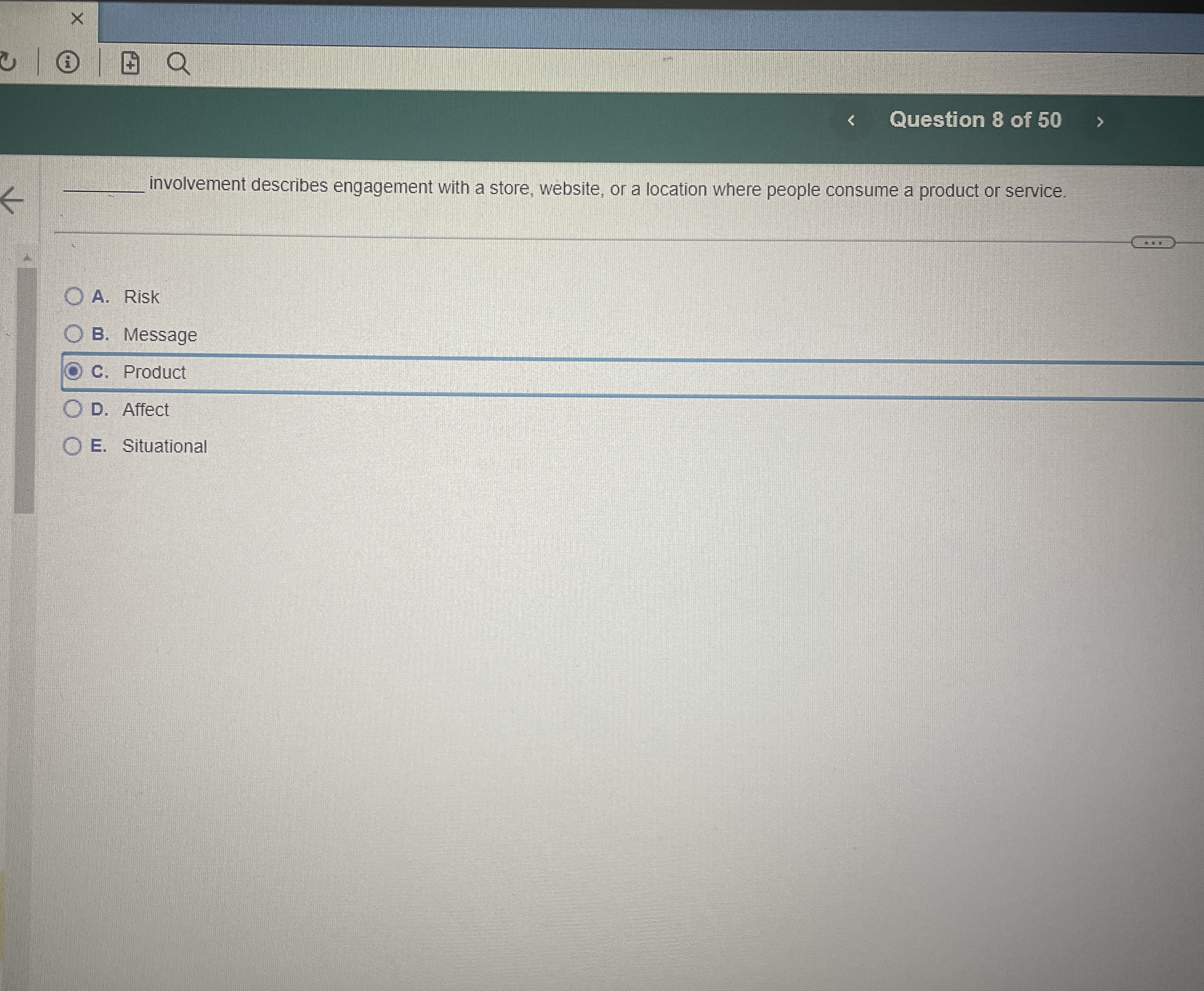  involvement describes engagement with a store, website, or a location where