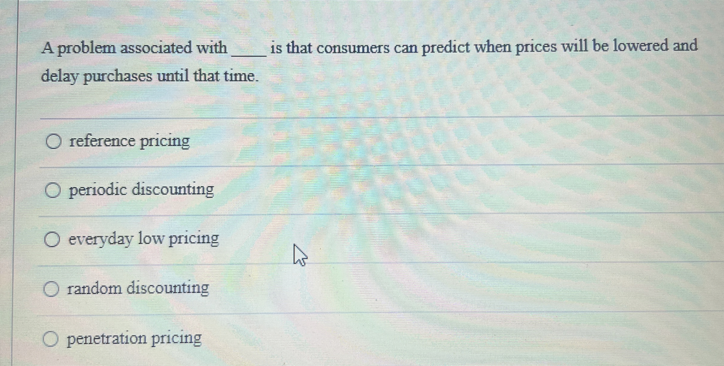  A problem associated with q, is that consumers can predict when