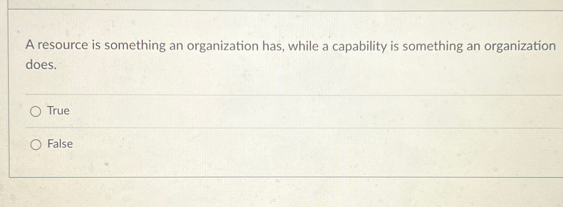  A resource is something an organization has, while a capability is