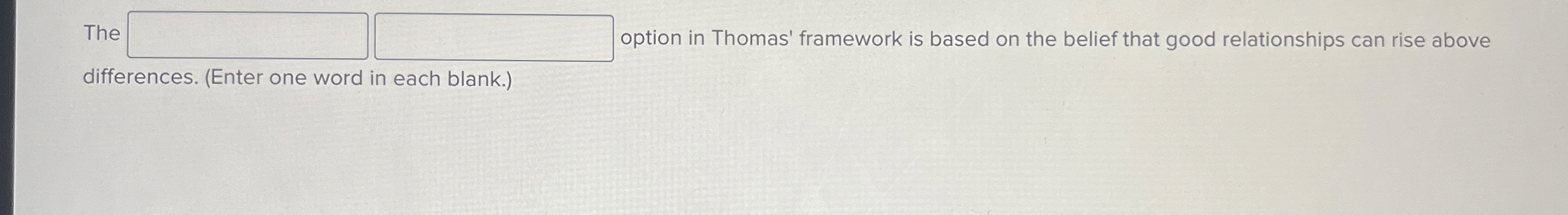  The option in Thomas' framework is based on the belief that