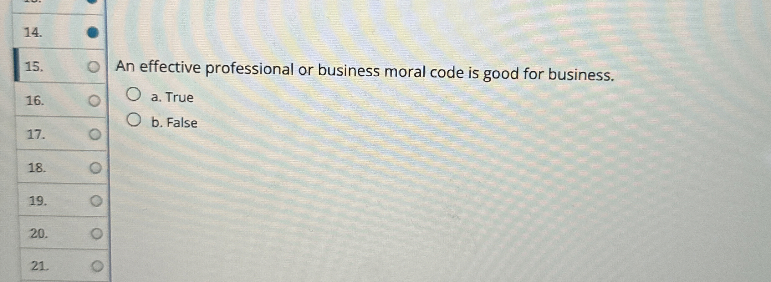  An effective professional or business moral code is good for business.