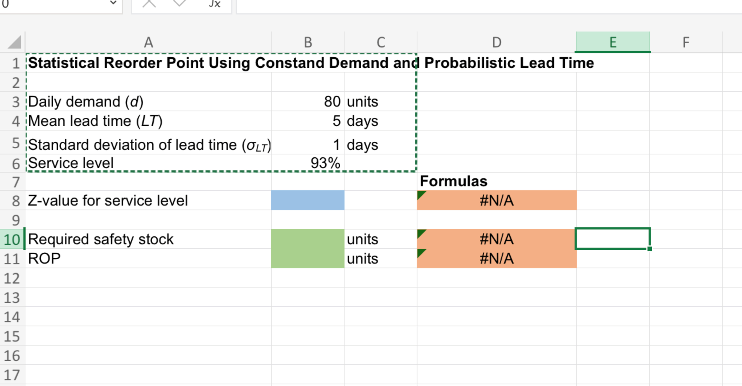  Excel Online Structured Activity: Statistical Reorder Point 3 The Harpert Store