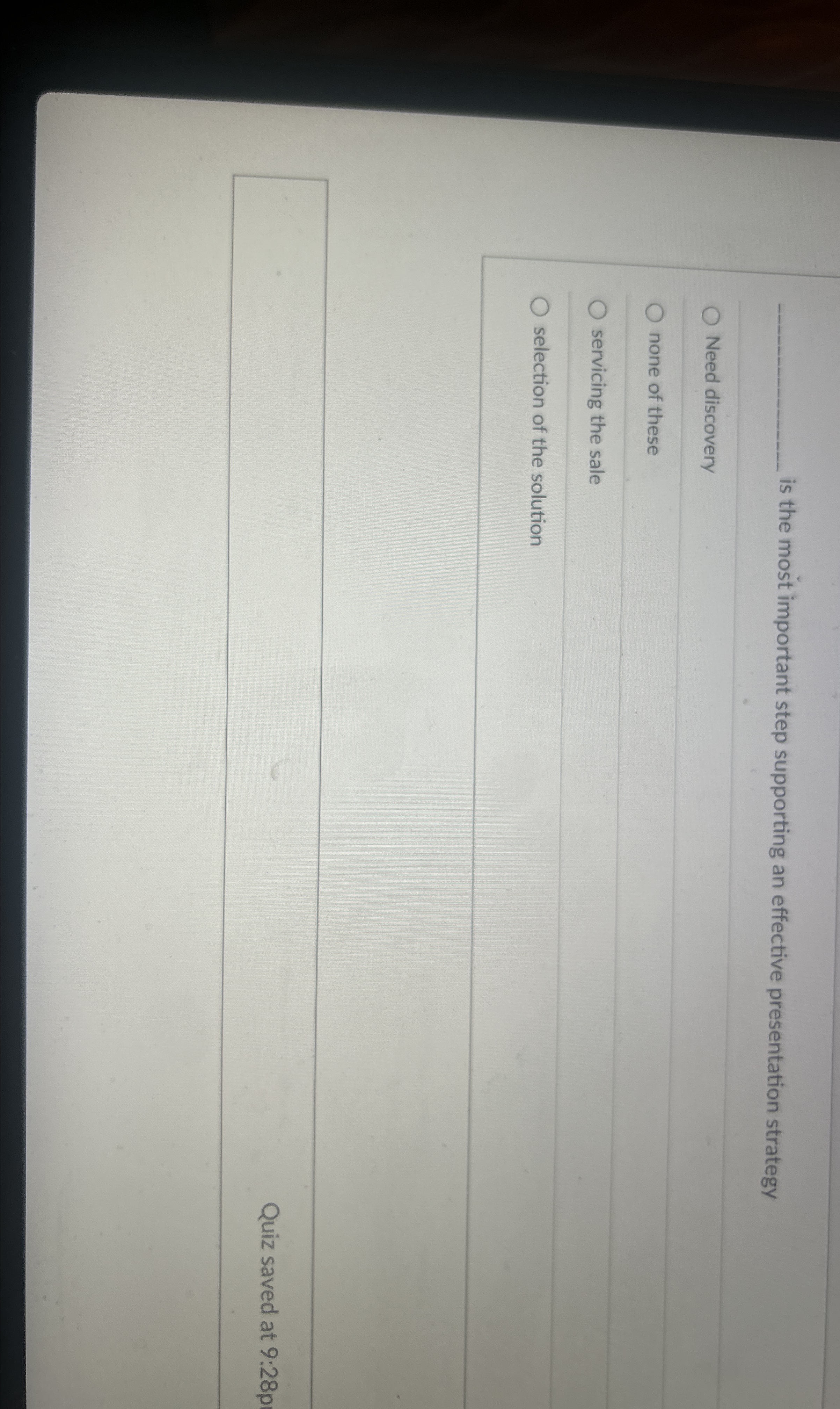  is the most important step supporting an effective presentation strategy Need