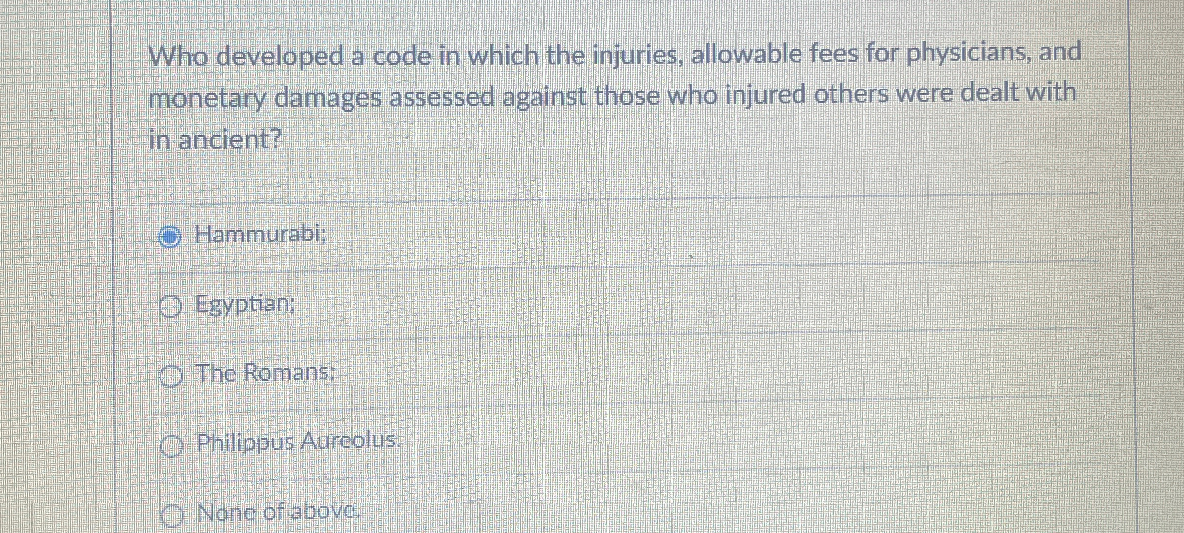 Who developed a code in which the injuries, allowable fees for