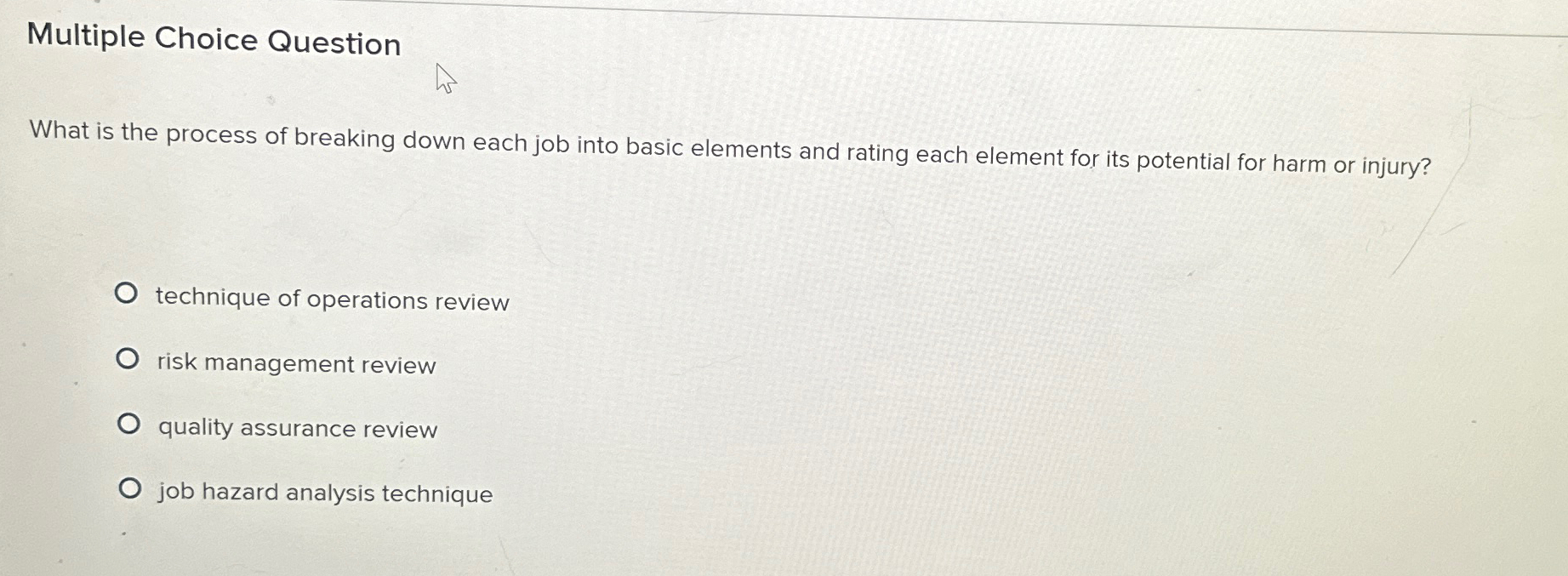  Multiple Choice Question What is the process of breaking down each