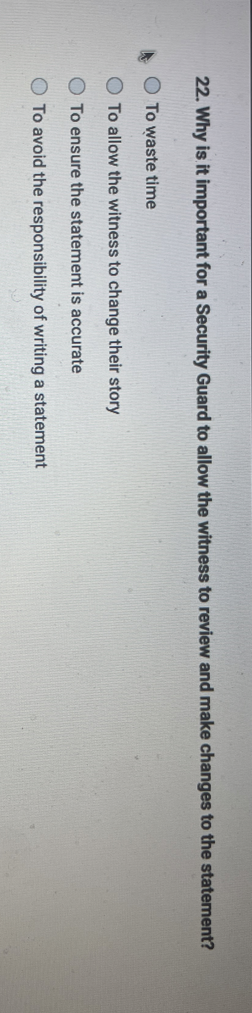  Why is it important for a Security Guard to allow the